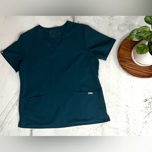 FIGS •CARRIBEAN BLUE• Casma Top/Livingston Pant Scrub Set, Large, EUC